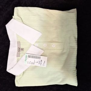 Large Girls Papaya Mint Green shirt with collar NWT
